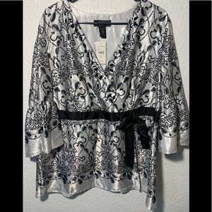Lane Bryant silver/black Embellished Top 18/20